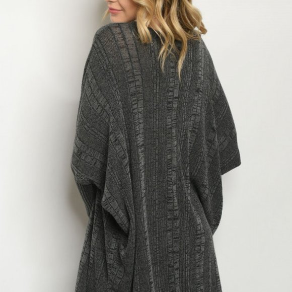 CHARCOAL KNIT TUNIC TOP - Picture 3 of 7